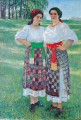 zwei Frauen im latgalischen Kleid Nikolay Bogdanov Belsky